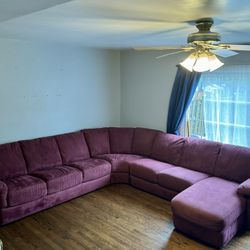 Large Maroon Sectional Sofa