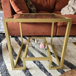 Square Glass Cutout Coffee Table