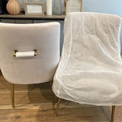 Two Pink Velvet Chairs New 