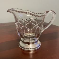 Sterling Silver & Cut Glass Creamer