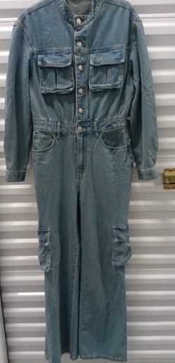 Shein Ladies Long Sleeve Denim Jumpsuit Size S