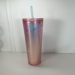 Starbucks  Holiday Light Pink Lace Woodland Creatures Soft Touch Tumble