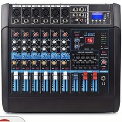 Powered Mixer 6ch With Digital Effect 450+450 Watts Rms