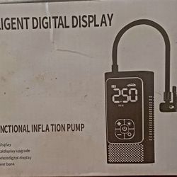Rechargable12 Volt Inflator Air Pump For Tires Floats Etc. Intelligent Digital Display