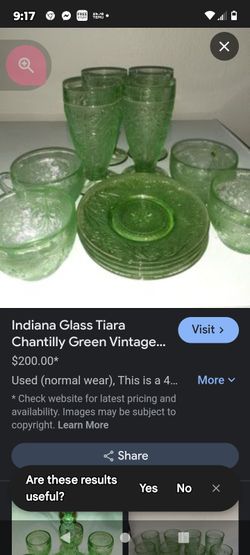 Vintage Green Glass 