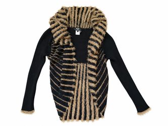 Angel Apparel Black & Tan Cardigan - Size Small