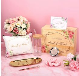 5.0 5.0 out of 5 stars (4) Bridesmaid Proposal Gifts Maid of Honor Proposal Gifts Set Will You Be My Bridesmaid Wooden Gift Box 17oz Glass Tumbler Cup