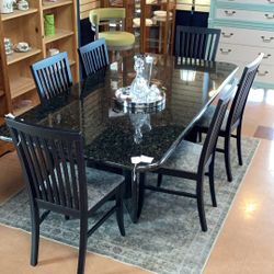 Black Granite Dining/ Conference Table