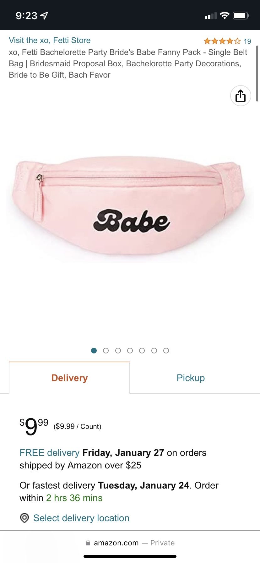 Pink Babe Bridesmaid Fanny Pack