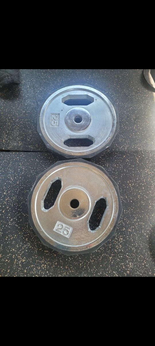 chrome 25lbs weights