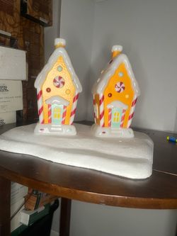 2 Tabletop Gingerbread House Blow Mold