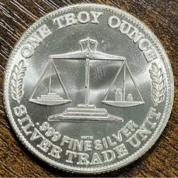 1oz .999 SILVER Trade Unit Round