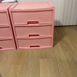 Pink Plastic Drawers 
