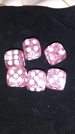 Set of 6 sprinkle 14mm dice