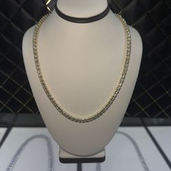 Silver Chain with 10K Gold Finish – Iced Out Look