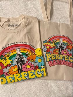 Vintage COKE TSHIRT AND TOTE BAG! size Large and new with tags!