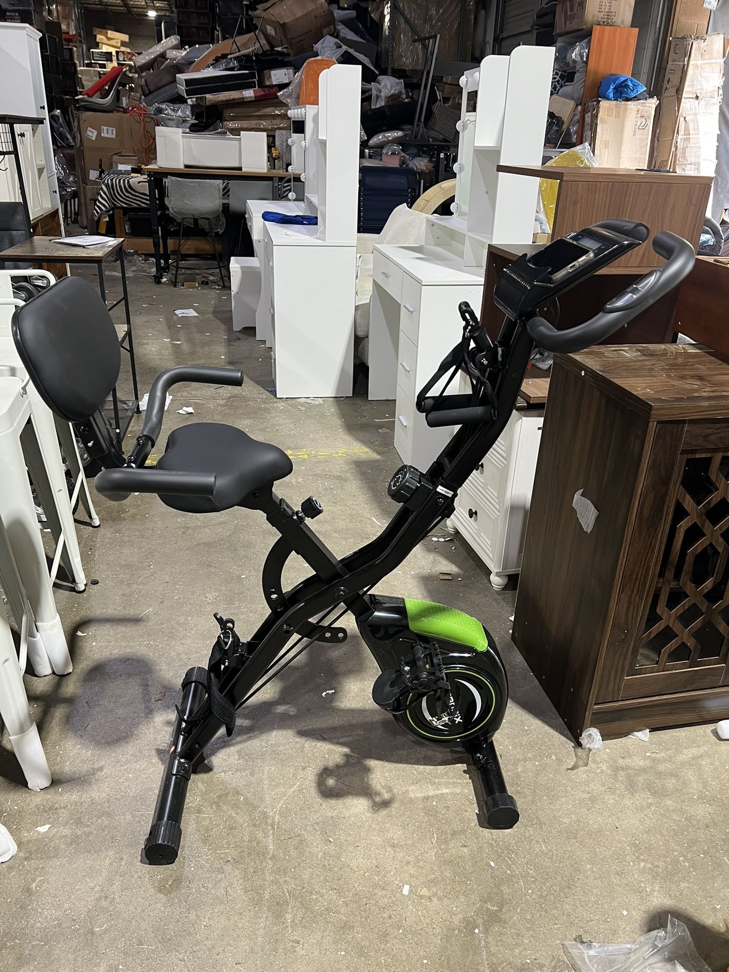 New Caromix Folding Exercise Bike, 4 in 1 Stationary Magnetic Cycling Bicycle Upright Indoor Cycling Bike for Home Workout 330LB Capacity