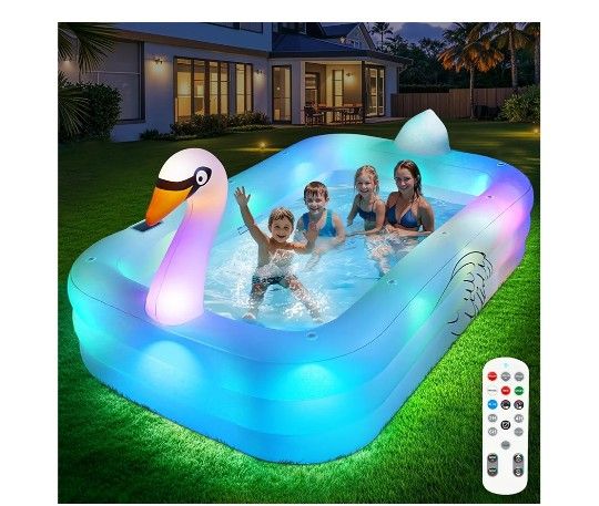 New Pool with LED Lights and Remote Control