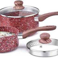 NEW - CSK Nonstick Saucepan Set with Lids