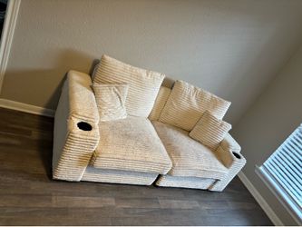 Cream boneless loveseat