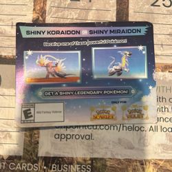 Pokemon Shiny Koraidon/Moraidon Event Code