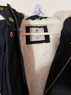 Navy Sherpa-Lined Winter Jacket Size Small