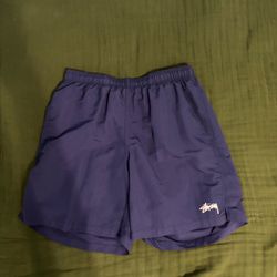 Stussy Navy Blue Nylon Shorts