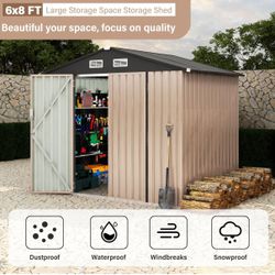 Brand New 6x8x6.4 FT Outdoor Storage Sheds