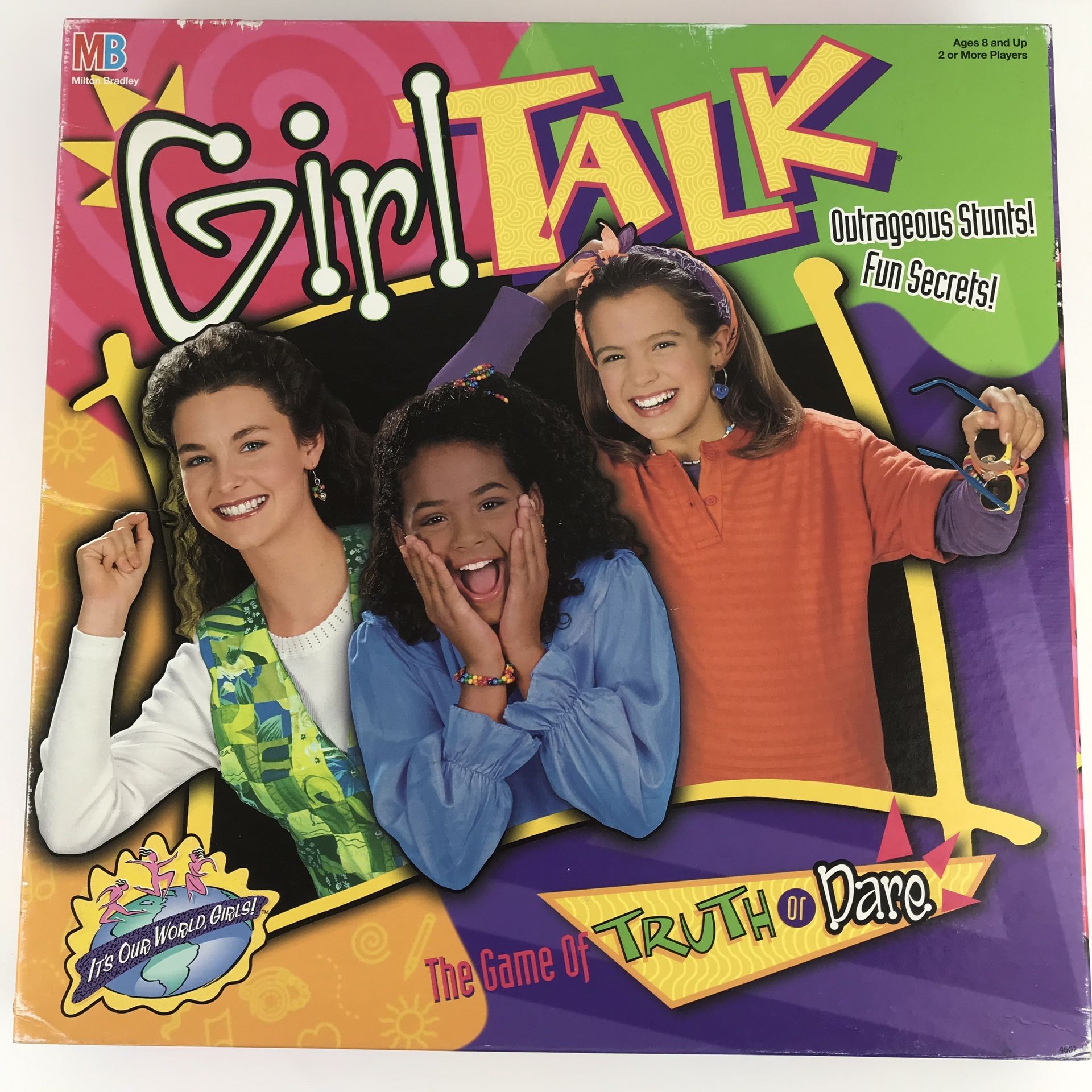 Girl Talk Game Board 1995 Truth or Dare Ages 8+ 2 or more Players Milton Bradley