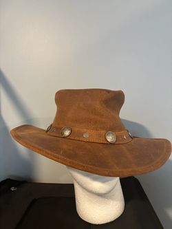Brown Leather Cowboy Hat with Concho Band