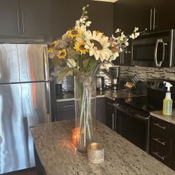 FAUX FLOWER BOQUET WITH VASE