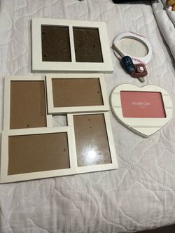 Assorted White Picture Frames, 4 various sizes