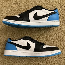 Size 9.5 (Worn once, no box) - Air jordan 1 retro low OG UNC