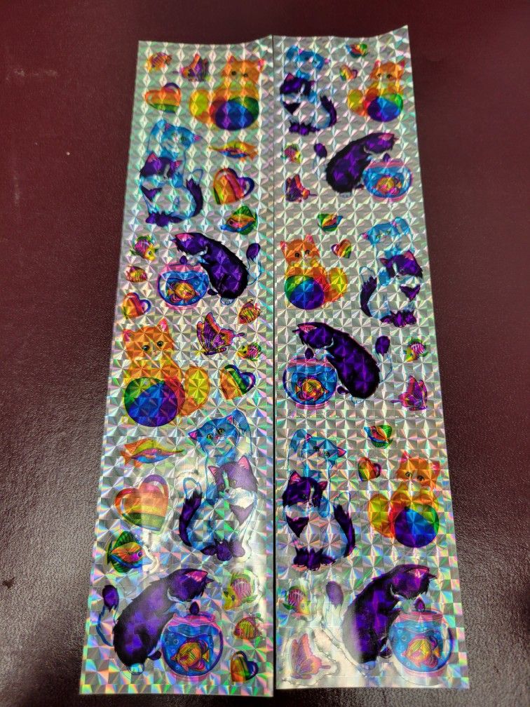 Vintage Lisa Frank Prism Stickers Cats Kittens