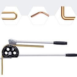 Tube Bender, 3/4" Portable Manual 180° Copper Pipe & Tube Bender Tool, Ratcheting Pipe Bender For Aluminum