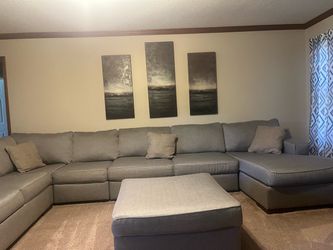 Large gray sectional with sleeper $800 OBO