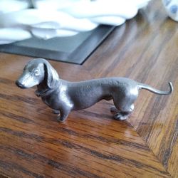 Vintage Pewter Dachshund Figure