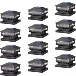 12 Solar Post Lights Outdoor Solar Fence Cap Lights Waterproof 2 Light Modes