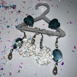 Set Of 3 Pairs Handmade Resin Earrings (NEW)