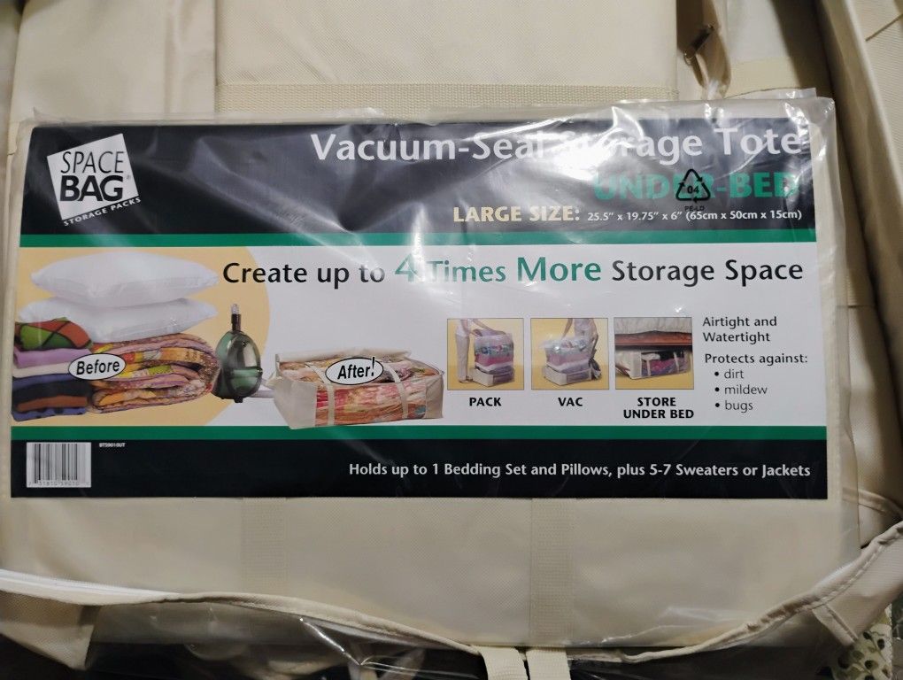 4 NEW Vacuum-seal Storage Totes