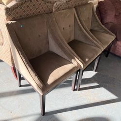 (In store) Brown Tufted Velvet Dining Chairs