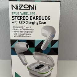 NiZONi™ TRUE WIRELESS STEREO EARBUDS with LED Charging Case