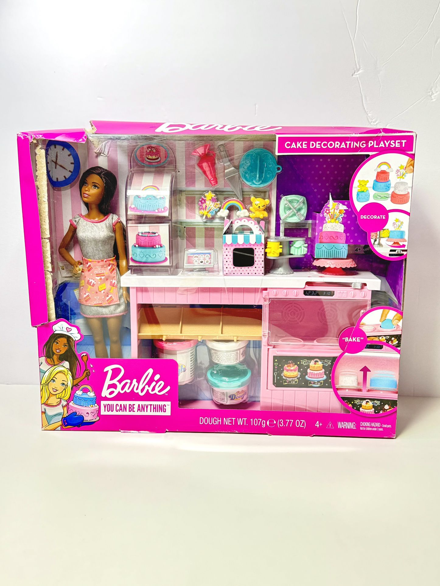 Barbie Cake Decorating Playset with Brunette Doll, Baking Island with Oven