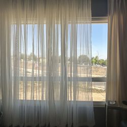 18 Cream White Curtain Panels  : 6 Velvet, 12 Sheer