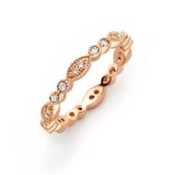 ROSE GOLD PLATED CZ ETERNITY STACKABLE BAND