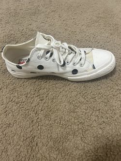 White Converse Edition Polka Dot Heart Chuck 70 Low