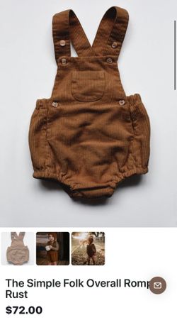 The Simple Folk Overall Romper Bubble In Rust Color New With Tags