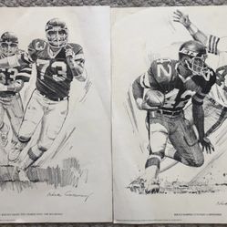 Vintage New York Jets Shell Oil 11x14 Signature Sketch Prints-Nick Galloway GC