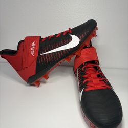 Nike Alpha Menace Pro 2 Mid Football Black Red BV3945-600 Men Sz 13.5 New No Box