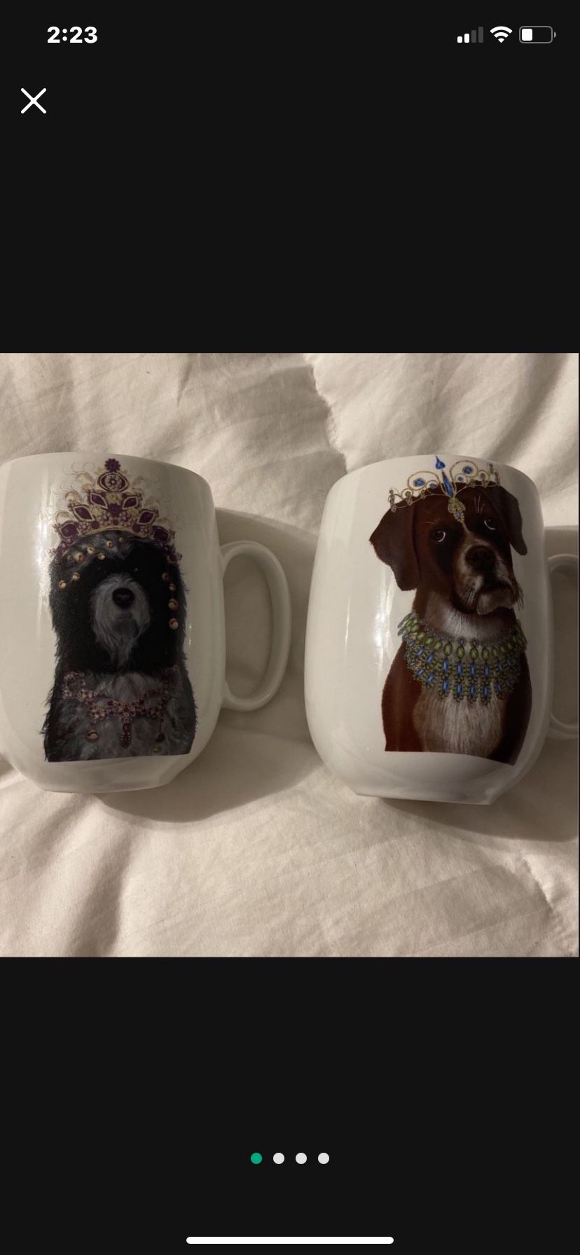 Two Certified International Fab Funky Dog Themed Coffee Cups